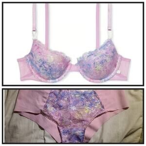 NWT Victoria's Secret Sexy Tee Lightly-Lined Lace Demi Bra & Matching Panty Sz.